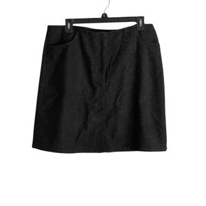 American Eagle Outfitters Vintage Y2K Wool Blend Mini Skirt Sz 12 Solid Charcoal